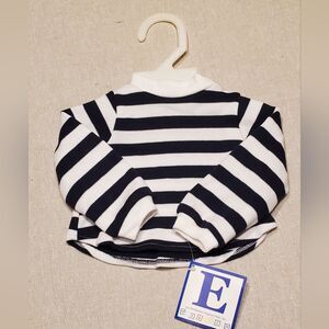Vintage Lee Middleton Reborn Striped Black and White Baby Doll Top